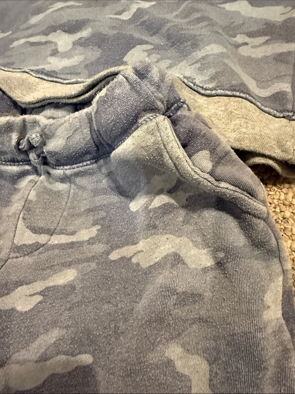 Vintage Havana Kids Hooded Pajama Set in Grey Blue Camo